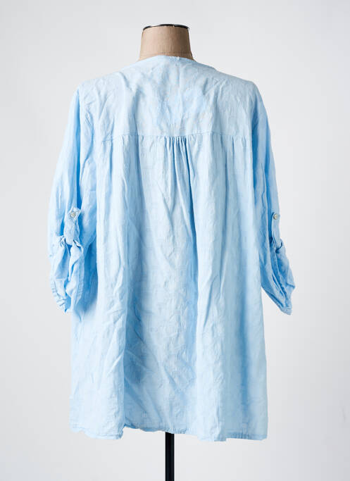 Tunique manches longues tissage crêpe bleu PIMENT ROUGE femme