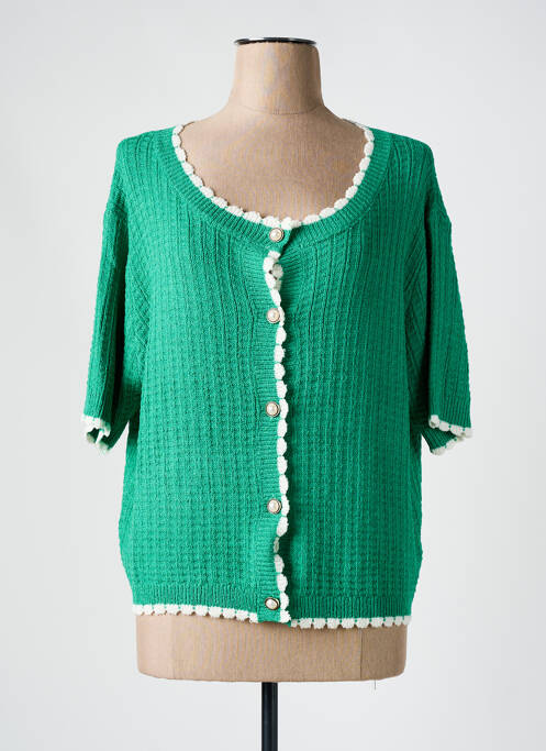 Gilet manches courtes vert COMPAÑIA FANTASTICA pour femme