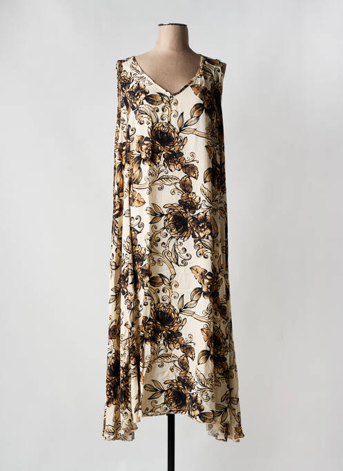 Robe longue beige PIMENT ROUGE pour femme