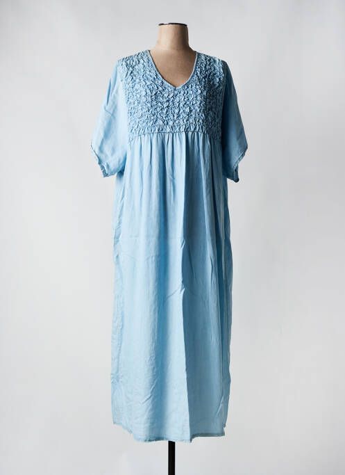 Robe longue bleu PIMENT ROUGE pour femme