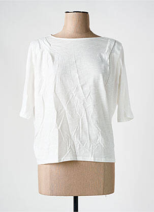 T-shirt coupe droite manches courtes blanc SEASON femme