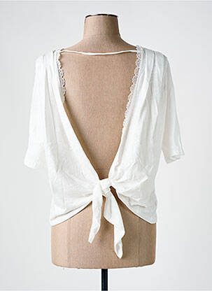T-shirt coupe droite manches courtes blanc SEASON femme