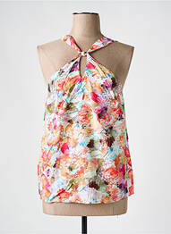 Top imprimé fantaisie sans manche orange CERISE BLUE femme