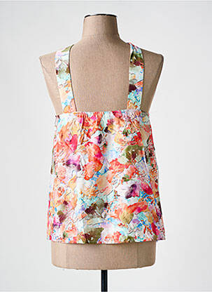 Top imprimé fantaisie sans manche orange CERISE BLUE femme