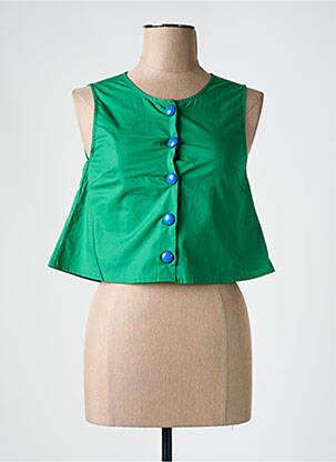 Chemisier coupe cintrée sans manche vert COMPAÑIA FANTASTICA femme