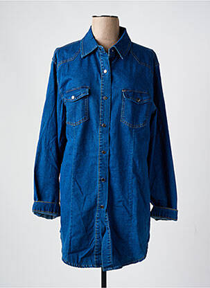 Robe mi-longue manches longues manches longues bleu B.S JEANS femme