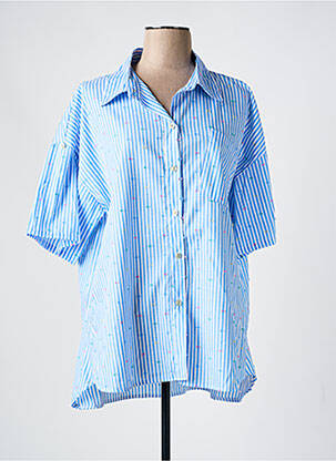 Chemisier manches courtes manches courtes bleu PIMENT ROUGE femme