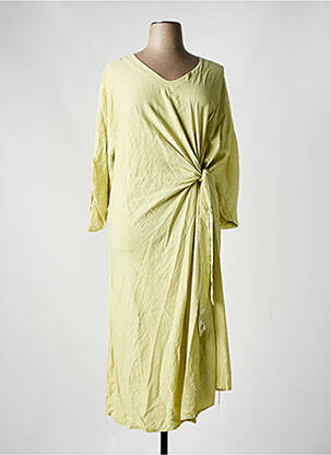 Robe longue manches longues manches longues vert PIMENT ROUGE femme