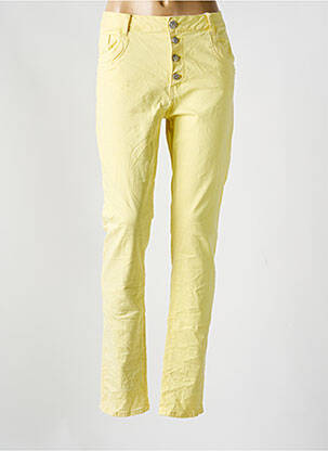 Jeans coupe slim stretch taille normale jaune KAROSTAR femme