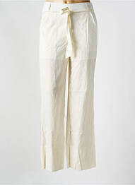 Pantalon droit tissage popeline taille normale blanc INTUITION femme