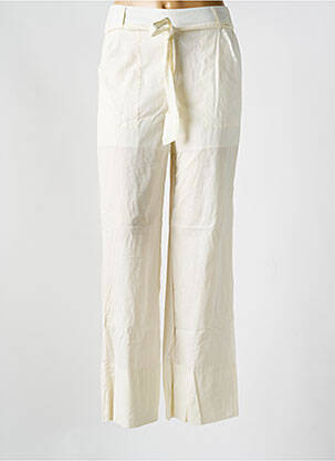 Pantalon droit tissage popeline taille normale blanc INTUITION femme