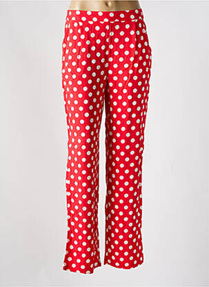 Pantalon droit tissage popeline taille normale rouge COMPAÑIA FANTASTICA femme