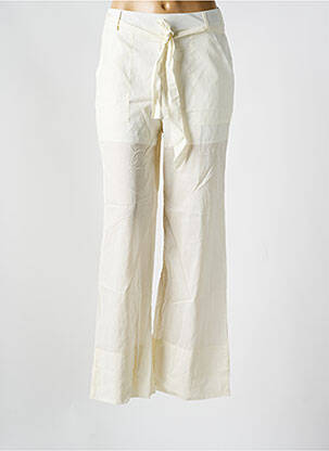 Pantalon droit tissage popeline taille normale blanc INTUITION femme