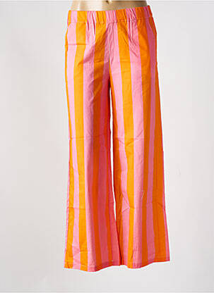 Pantalon large tissage popeline taille normale orange INTUITION femme