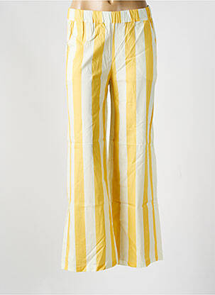 Pantalon large tissage popeline taille normale jaune INTUITION femme