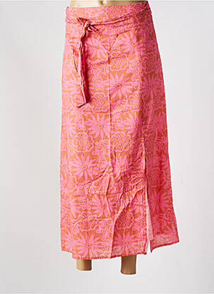 Jupe longue imprimé fantaisie rose CALIE femme