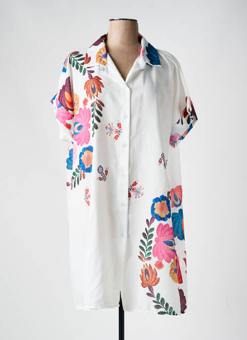 Robe mi-longue blanc PIMENT ROUGE pour femme