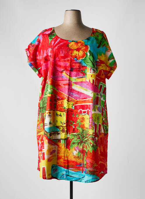 Robe mi-longue rouge ORIENTIQUE NATURALLY pour femme