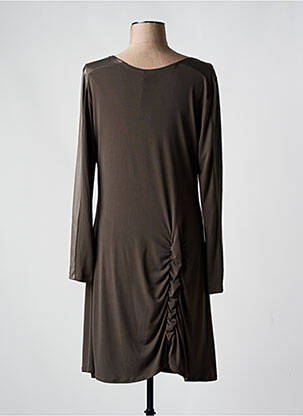 Robe mi-longue manches longues manches longues marron LAUREN VIDAL femme