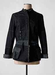 Veste casual col rond noir LILIANE H femme