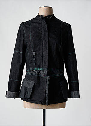 Veste casual col rond noir LILIANE H femme