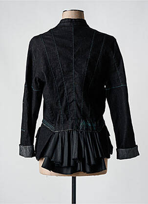 Veste casual col rond noir LILIANE H femme