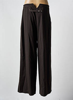Pantalon large tissage popeline taille normale marron SARAH PACINI femme