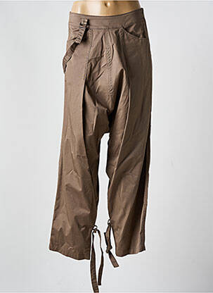 Pantalon droit tissage popeline taille normale marron SARAH PACINI femme