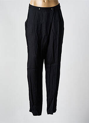 Pantalon droit tissage crêpe taille normale noir SARAH PACINI femme