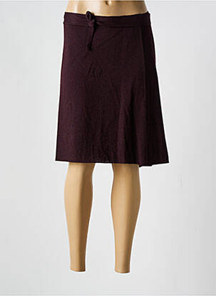 Jupe mi-longue coupe droite marron SARAH PACINI femme