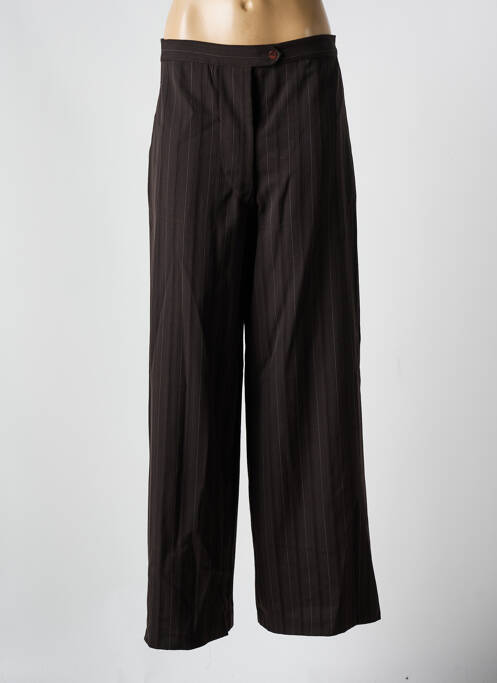 Pantalon large fermeture zippée sous rabat boutonné taille normale marron SARAH PACINI femme