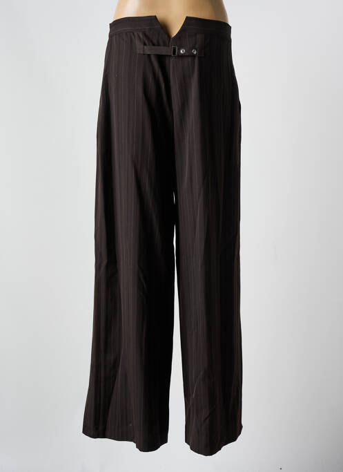 Pantalon large fermeture zippée sous rabat boutonné taille normale marron SARAH PACINI femme