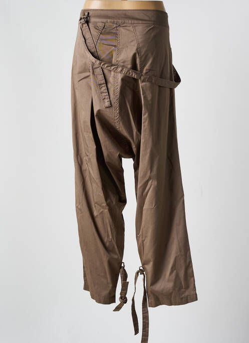 Pantalon droit tissage popeline taille normale marron SARAH PACINI femme