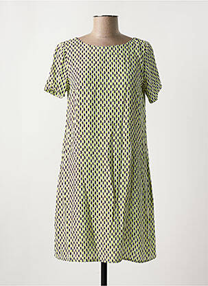 Robe courte manches courtes manches courtes vert SURKANA femme