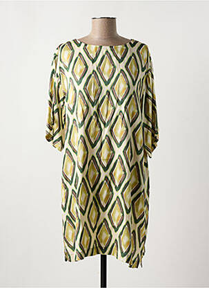 Robe courte coupe fluide manches 3/4 vert SURKANA femme