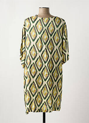 Robe courte coupe fluide manches 3/4 vert SURKANA femme
