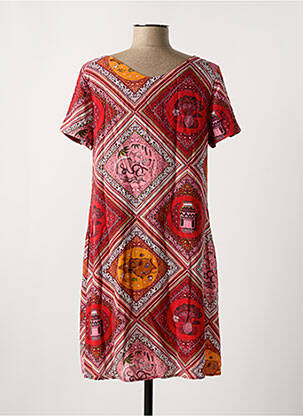 Robe courte manches courtes manches courtes rouge SURKANA femme