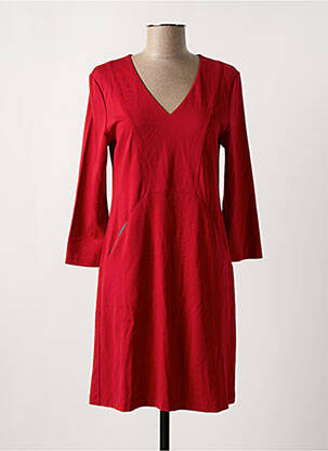 Robe mi-longue manches longues manches longues rouge ZILCH femme
