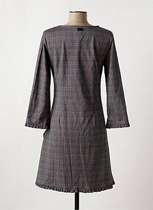 Robe courte manches longues manches longues gris AKINO LAUDE femme