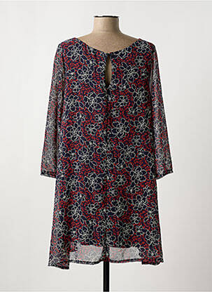 Robe courte imprimé fleurs manches longues bleu PLACE DES VICTOIRES femme