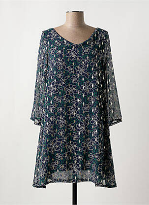 Robe courte manches longues manches longues bleu PLACE DES VICTOIRES femme