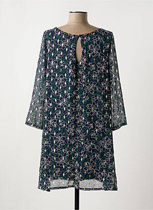Robe courte imprimé fleurs manches longues bleu PLACE DES VICTOIRES femme