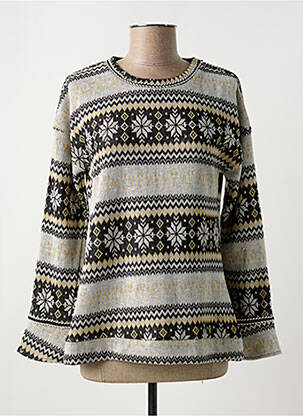 Pull coupe cintrée manches longues gris AKINO LAUDE femme