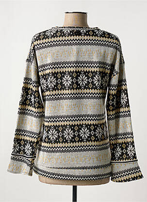 Pull coupe cintrée manches longues gris AKINO LAUDE femme