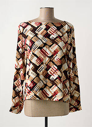 Blouse imprimé fantaisie manches longues beige ZILCH femme