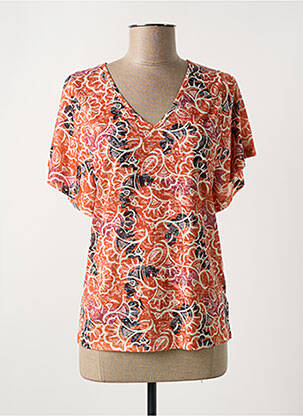 T-shirt col v manches courtes orange LOLA ESPELETA femme