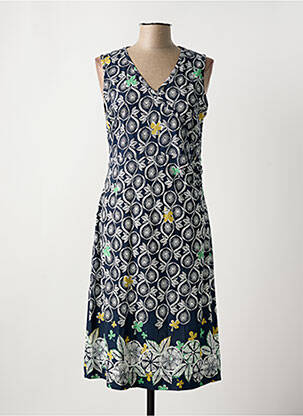 Robe mi-longue imprimé fantaisie sans manche bleu MISTRAL femme