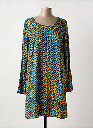 Robe mi-longue imprimé fleurs manches longues vert PRINCESSE NOMADE femme