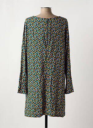 Robe mi-longue imprimé fleurs manches longues vert PRINCESSE NOMADE femme