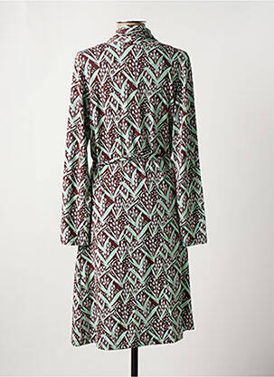 Robe mi-longue imprimé fleurs manches longues marron ZILCH femme